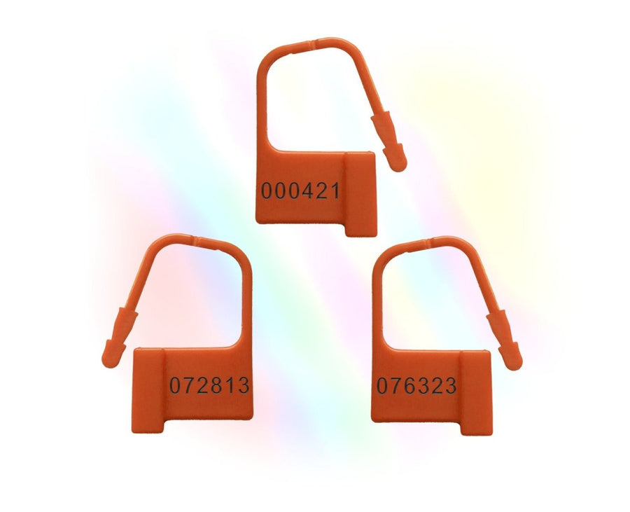 Chastity Numbered Locks - Orange - Disposable Chastity Cage Plastic Padlocks - PaddedPawzUK