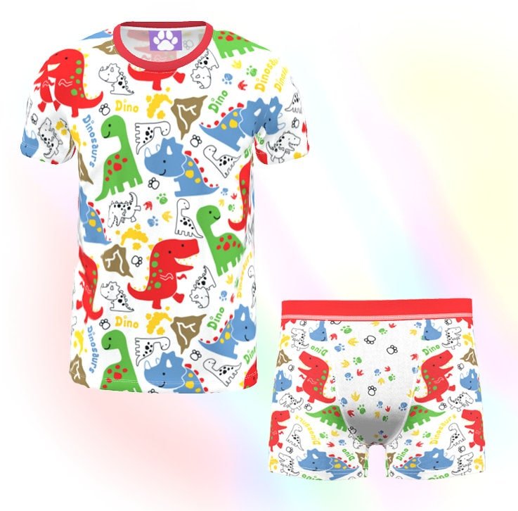 Adult ABDL Dinosaur Shirt & Boxers Combo - Dino T-Shirt and Underwear Set