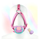 Adult Pacifier Gag Sherbet Head Harness Hot Pink - ABDL Dummy Gag - PaddedPawzUK
