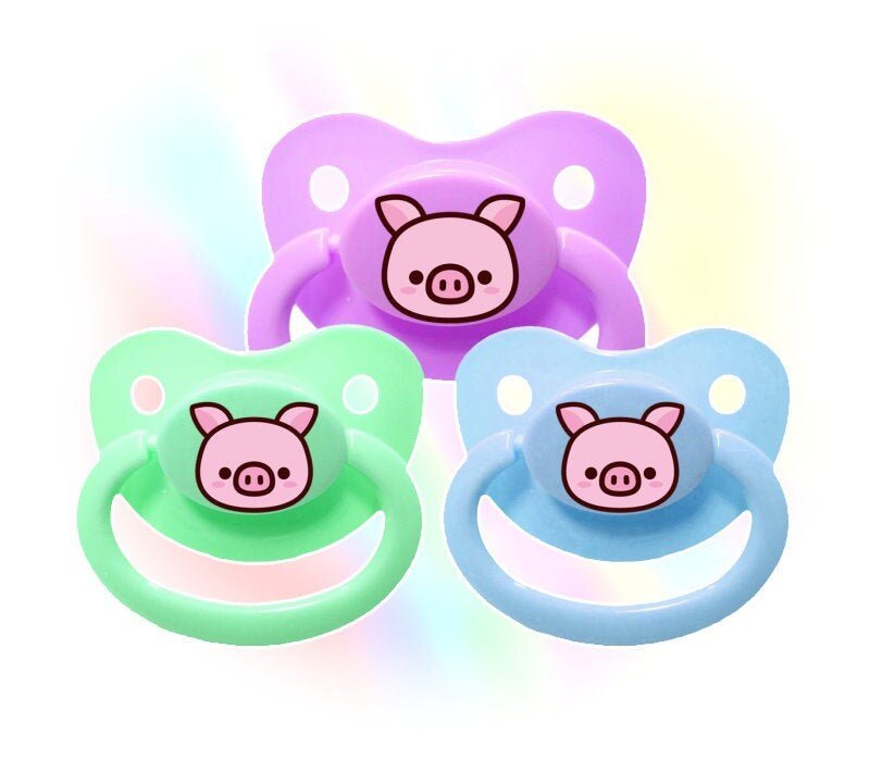 Adult Pacifier - Piggy Design - ABDL Dummy - PaddedPawzUK