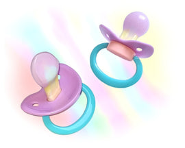 Adult Pacifier Silicone Nipples - Sherbet Pastel Solid Filled - ABDL Dummy Teats - PaddedPawzUK