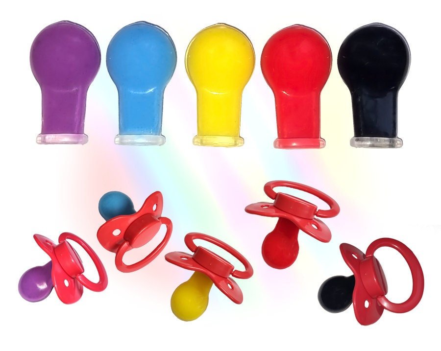 Adult Pacifier Silicone Nipples - Solid Fill Coloured Nipples - ABDL Dummy Teats - PaddedPawzUK