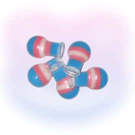 Adult Pacifier Silicone Nipples - Trans Flag Design Solid Filled - ABDL Dummy Teats - PaddedPawzUK