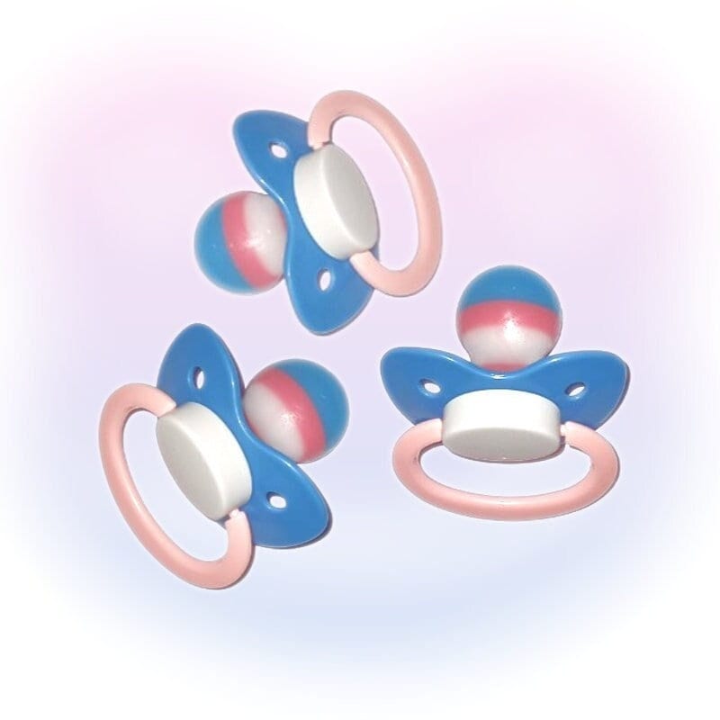 Adult Pacifier - Trans Flag Edition - ABDL Dummy - PaddedPawzUK