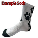 Adult Paw Print Socks Kink - Blue - Pet-Play Socks - PaddedPawzUK