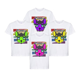 Adult T-Shirt - Rainbow Puppy - Pet-Play Shirt - PaddedPawzUK