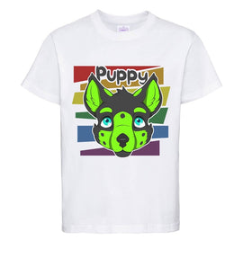 Adult T-Shirt - Rainbow Puppy - Pet-Play Shirt - PaddedPawzUK