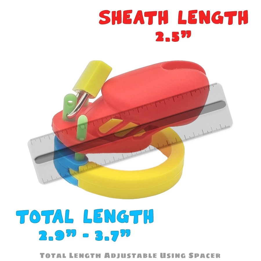 Chastity Cage Silicone V2 - Multicolour Small Male Lock Device Abdl (Blue Yellow Red) Fetish - PaddedPawzUK