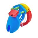 Chastity Cage Silicone V2 - Multicolour Small Male Lock Device Abdl (Blue Yellow Red) Fetish - PaddedPawzUK
