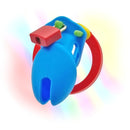Chastity Cage Silicone V2 - Multicolour Small Male Lock Device Abdl (Blue Yellow Red) Fetish - PaddedPawzUK