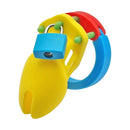 Chastity Cage Silicone V3 - Multicolour Small Male Lock Device Abdl (Yellow Red Blue) Fetish - PaddedPawzUK