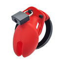 Chastity Cage Silicone V4 - Multicolour Small Male Lock Device Kink (Red Black) Fetish - PaddedPawzUK