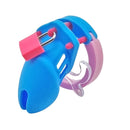 Chastity Cage Silicone V6 - Multicolour Small Male Lock Device Abdl Sissy (Blue Pink) Fetish - PaddedPawzUK