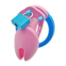 Chastity Cage Silicone V7 - Multicolour Small Male Lock Device Abdl Sissy (Pink Blue) Fetish - PaddedPawzUK