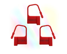 Chastity Numbered Locks - Red - Disposable Chastity Cage Plastic Padlocks - PaddedPawzUK