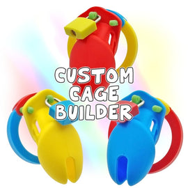 Custom Chastity Cage Builder - Silicone Multicolour Small Male Lock Device Abdl Fetish - PaddedPawzUK