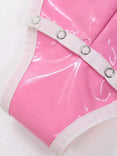 Latex Onesie - Adult Snap Crotch Wet Look Bodysuit ABDL (Pink) PRE-ORDER - PaddedPawzUK
