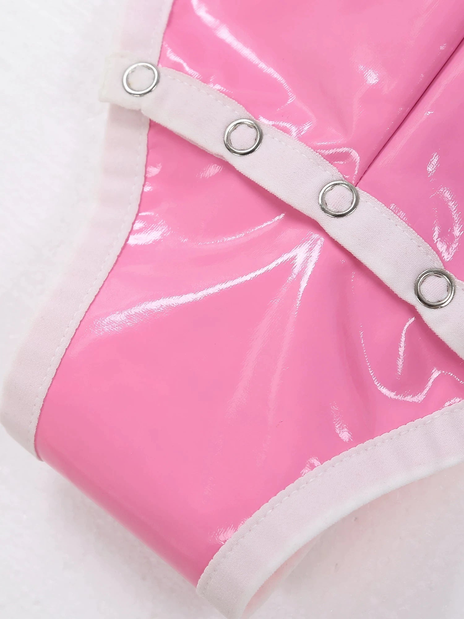 Latex Onesie Adult Snap Crotch Wet Look Bodysuit ABDL Pink PRE ORDER PaddedPawzUK